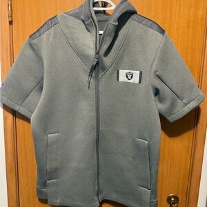 NFL raiders Gray and Black Short Sleeve Jacket
